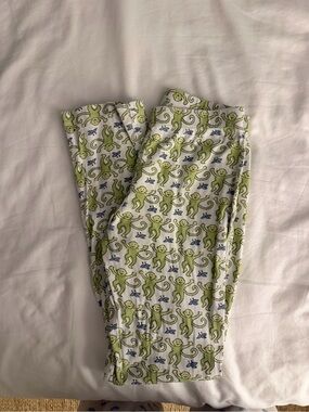 Roller Rabbit Green Monkey and Blue Accent Print
